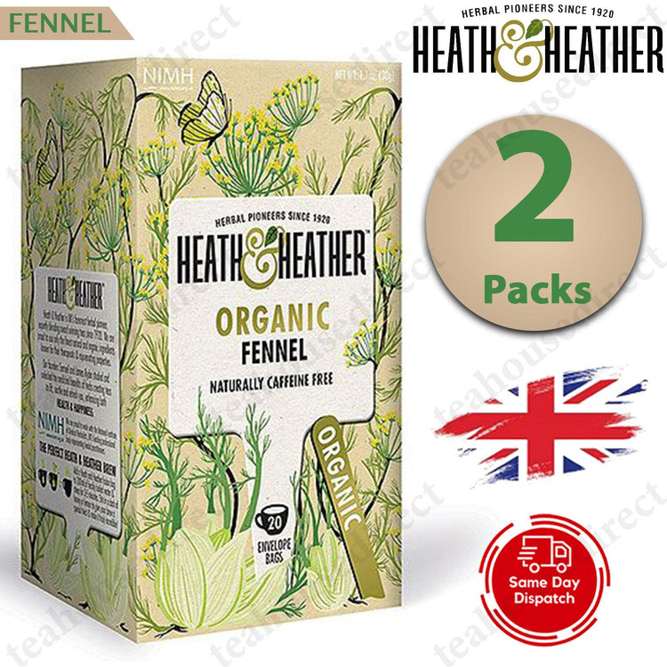 2X Heath And & Heather Herbal Organic Teas Tea Sachets - Fennel Flavour