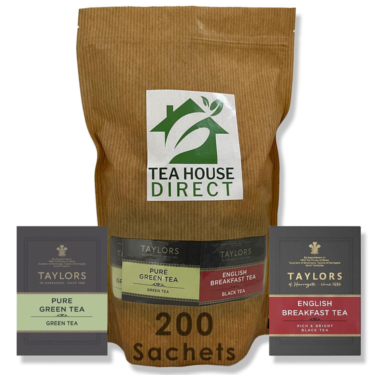 Pure Green and English Breakfast Tea Malty and Slightly Sweet Fragrance Perfect for Tea Enthusiasts Variety of Flavors - 200 Sachets