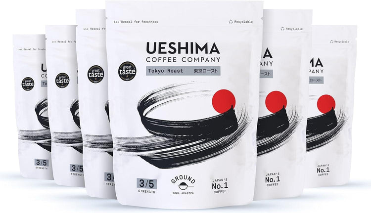 Ueshima Tokyo Roast Ground Coffee Our Medium Blend Smooth Coffee 250 Pack of 6