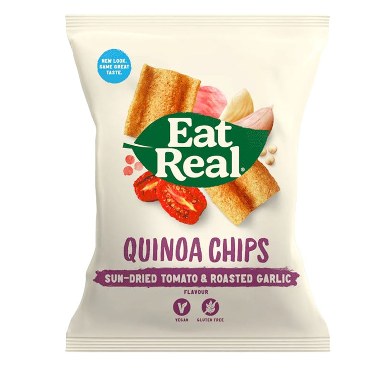 Eat Real SMALL Quinoa C. Tomato & Garlic (30gx12) Perfect Chips 4 Boxes