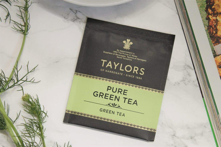 Taylors of Harrogate Pure and Unadulterated Green Tea Premium Unblended and Refreshing Convenient and Pure Flavor - 100 Sachets