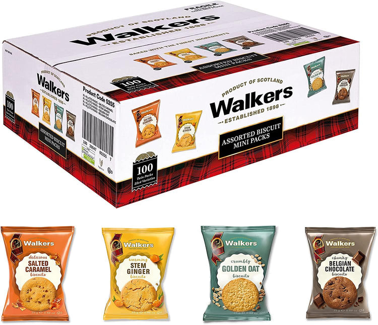 Walkers Shortbread Catering Assorted Biscuit Twin Packs -100 x 25g
