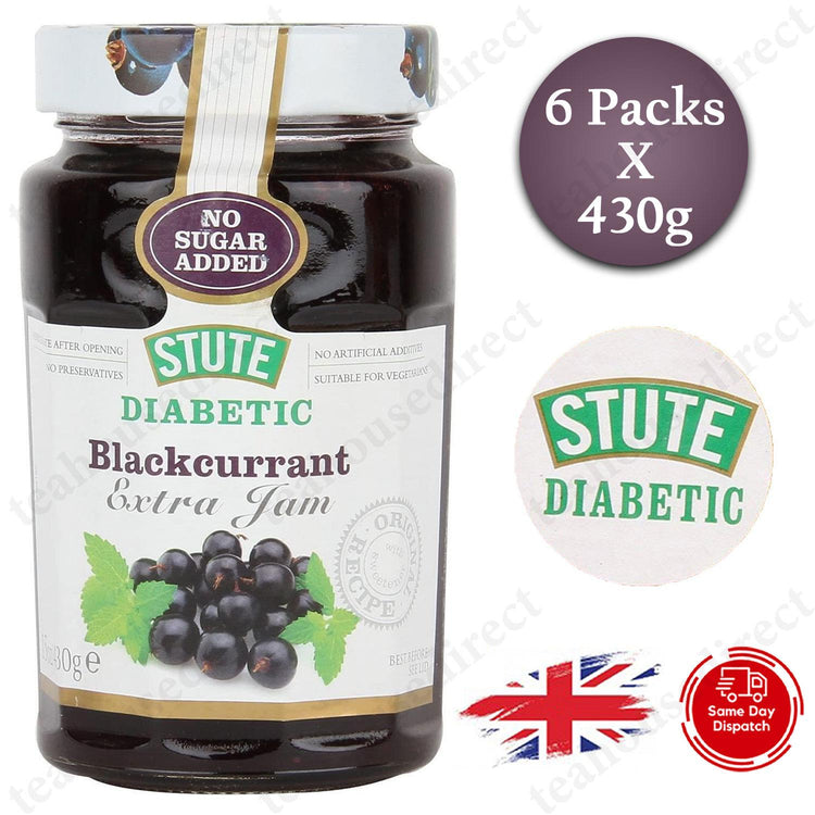 Stute Diabetic Blackcurrant Jam - 6x430g