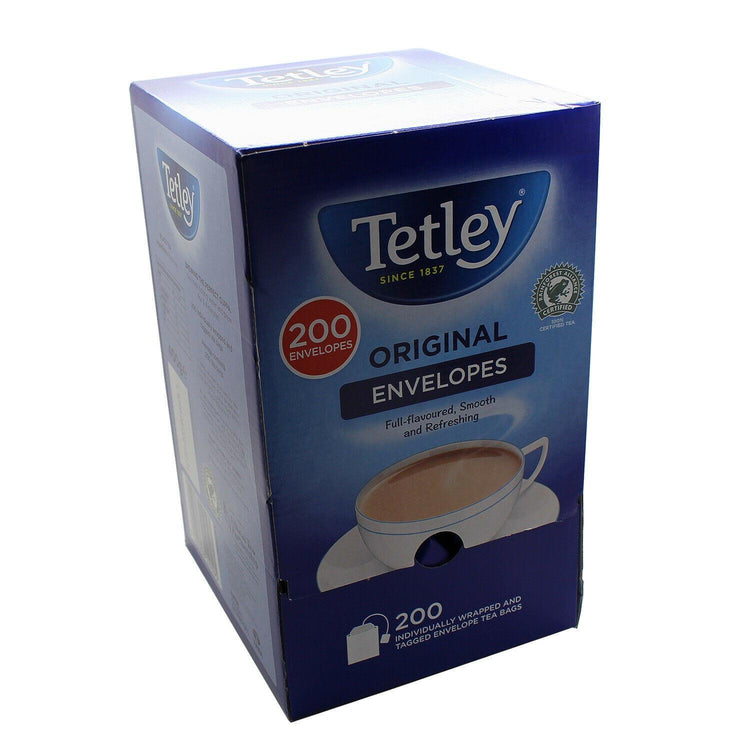 Tetley Tea Bags Sachets - Individual Enveloped Tagged Tea Bags - 100% Black Tea