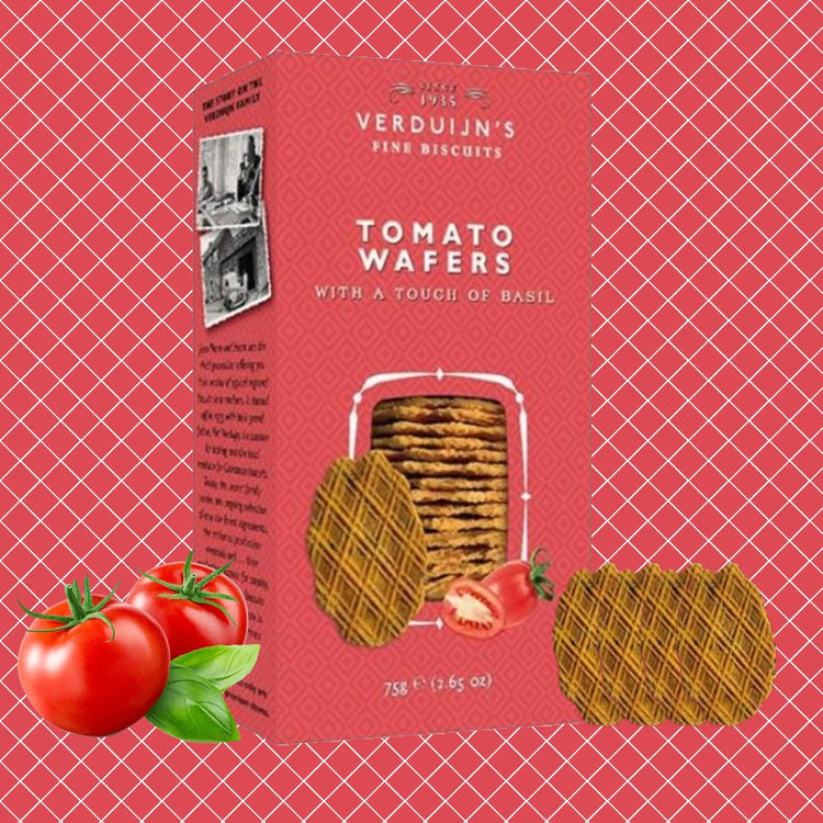 Verduijin Tomato Wafers Cream and Butter with Basil Savory and Sweet 75g X 4