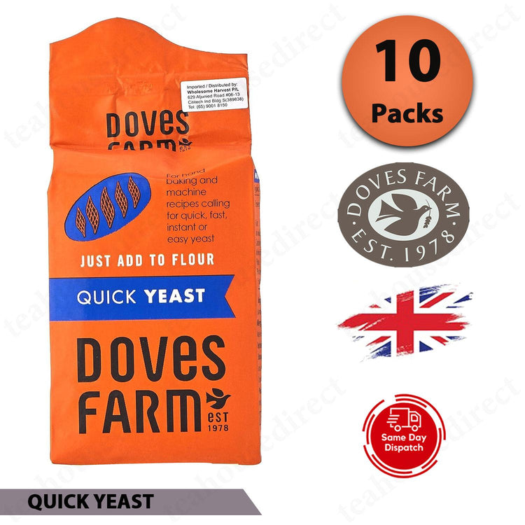 Doves Farm Quick Yeast Baking & Machine Recipes 125g 1 to 6 Packs