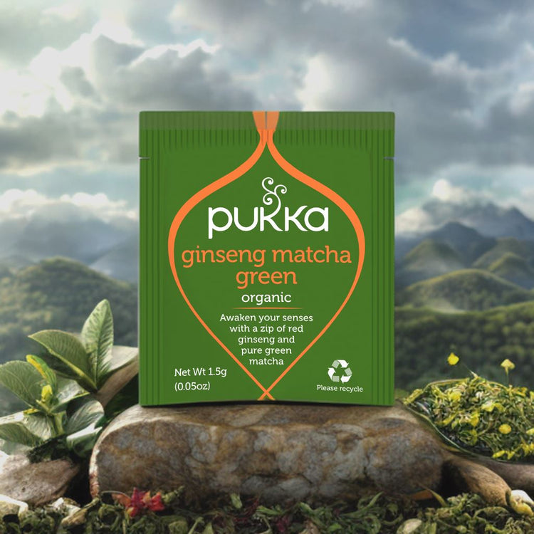 Pukka Herbal Organic Teas Tea Sachets - Ginseng Matcha Green (100 Sachets)