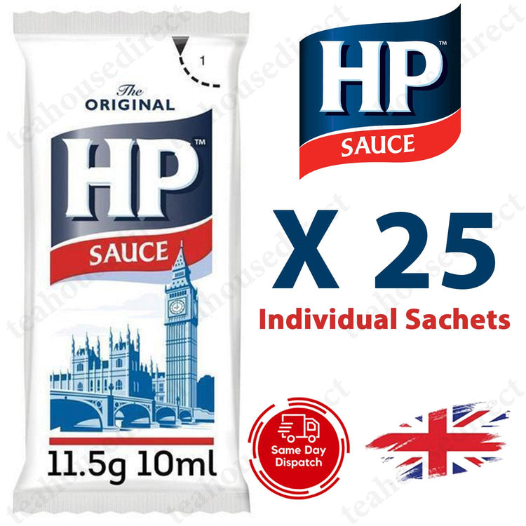 25 (1 x 25) HP Sauce Sachets 10ml Individual Single Portion