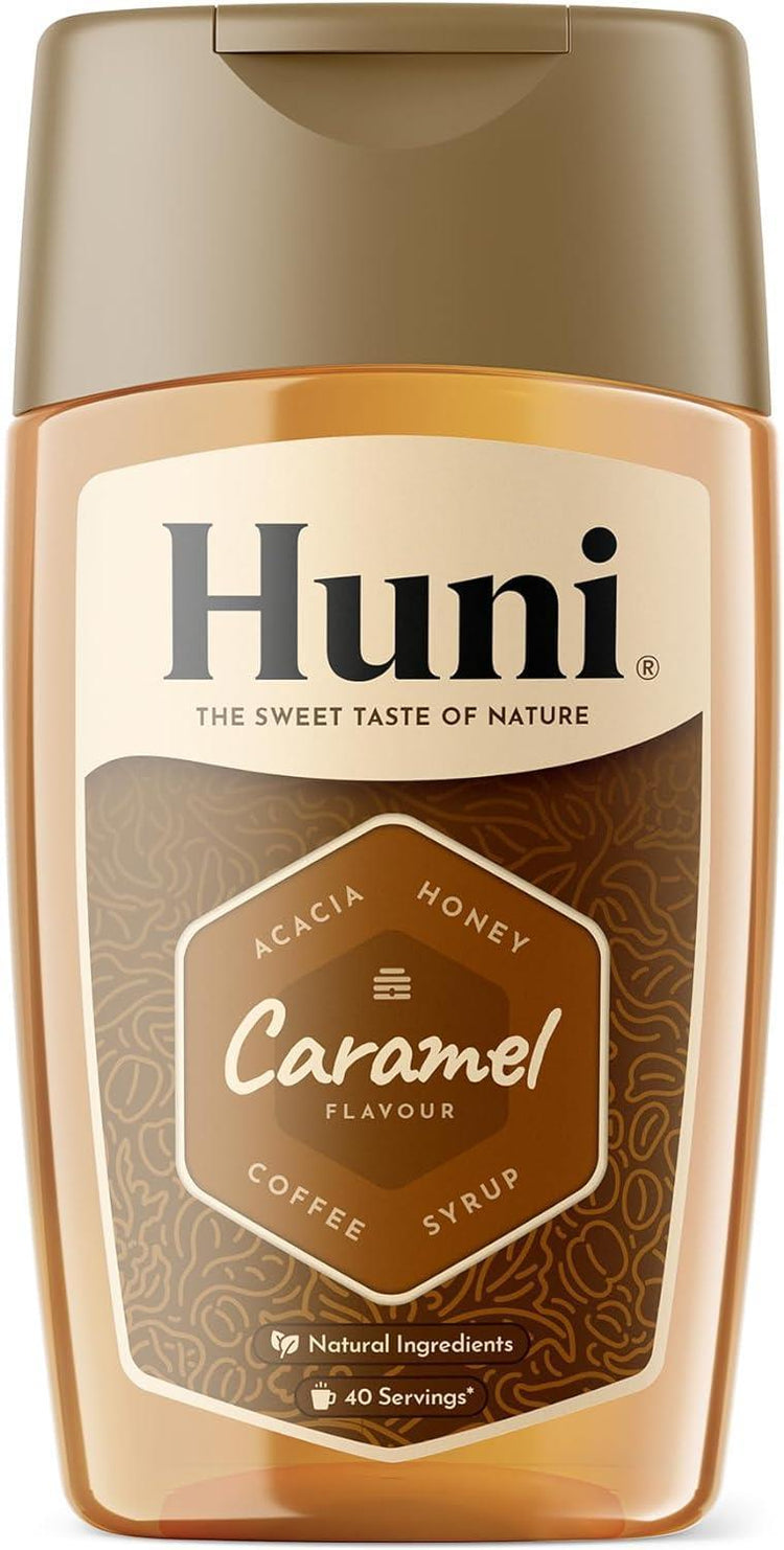 Huni Natural Coffee Syrup Rich Caramel with buttery Acacia Honey Based 200ml X 5
