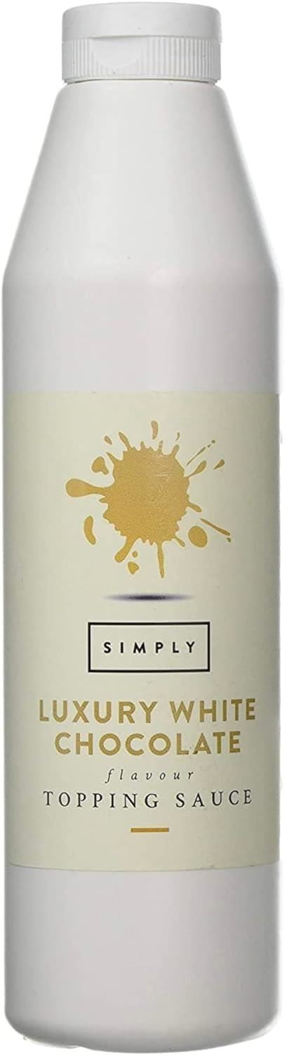 Simply Luxury White Chocolate Topping Sauce 1L Dessert Sauce Pack of 5