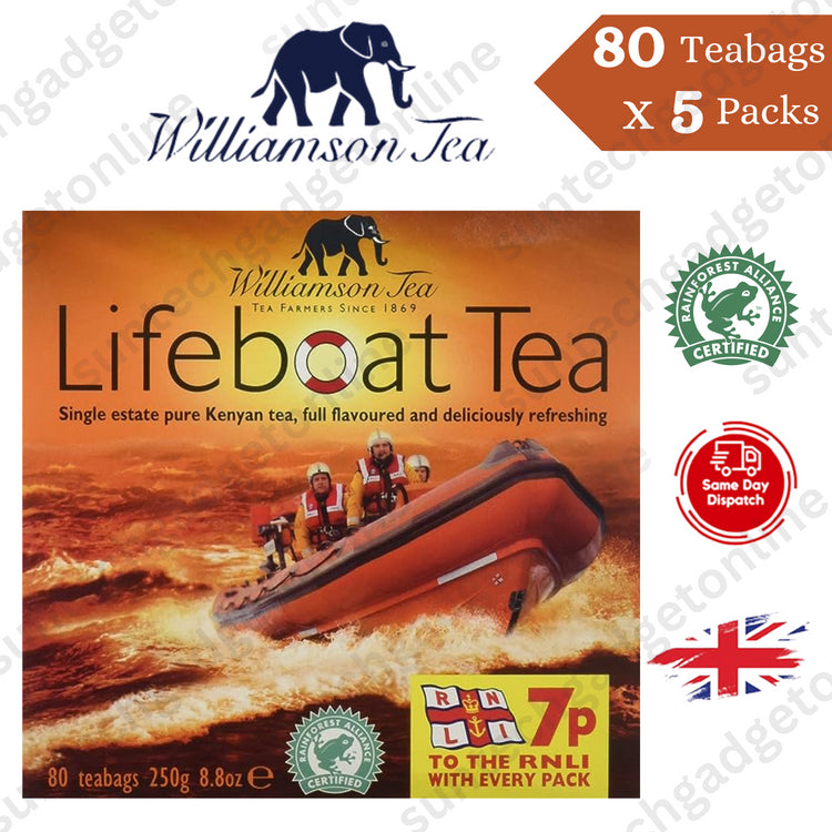 Lifeboat Tea 80 Bags, Steeped in Seafaring Tradition - 5 Packs