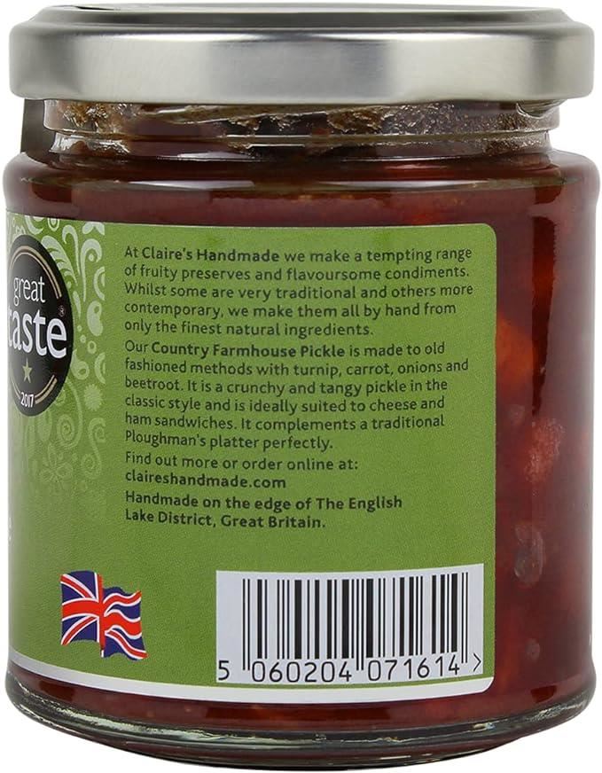 Claire's Handmade Country Farmhouse Pickle Classically Crunchy & Tangy 200g X 2