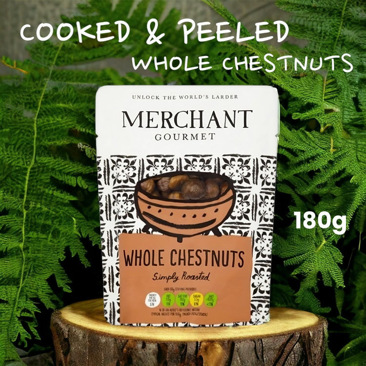 Merchant Gourmet Cooked and Peeled Whole Chestnuts Sweet & Nutty Flavour180g