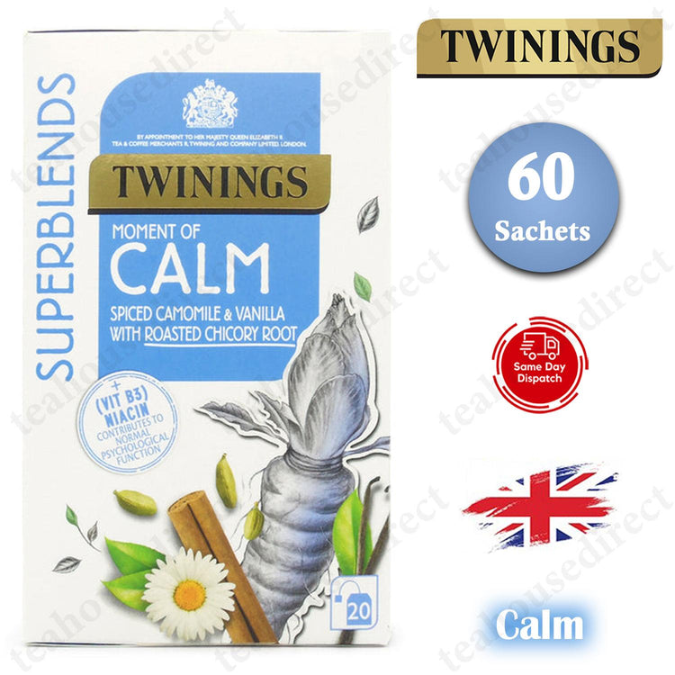 Twinings Superblends Teas Tea 60 Sachets Envelopes - Calm Flavour