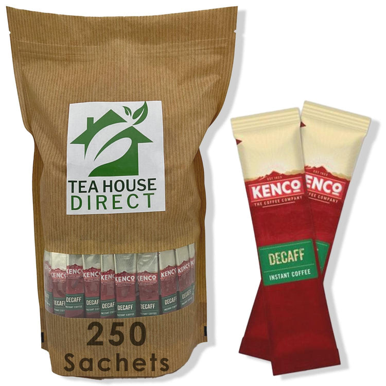 Kenco Decaf Monkey Rock Instant Coffee Travel Pack Sachets, Made with Roasted Beans, Refreshning Morning Breakfast | 250 Sachets