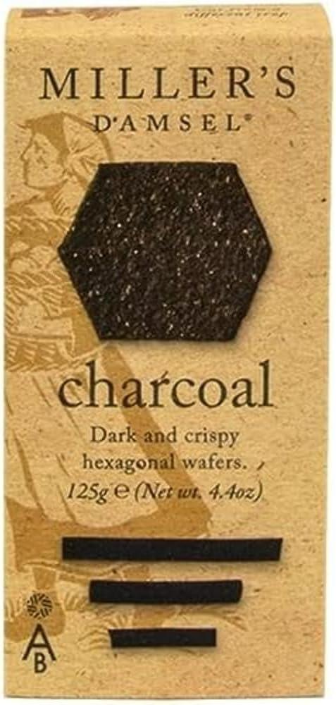 Miller's Damsels Charcoal Dark & Crispy Hexagonal Wafer Delicious Snack 125g X 1