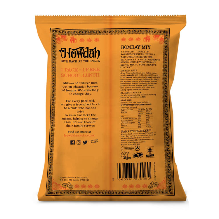 Howdah Bombay Mix 150g Sweet, Savory & Spicy Delicious Crispy Snacks Pack of 12