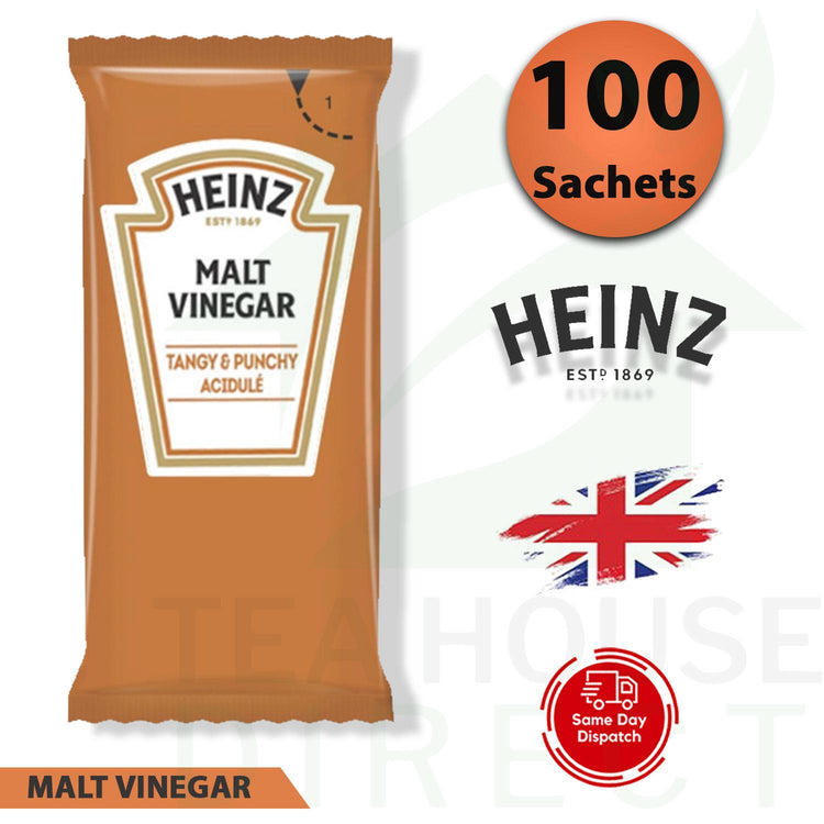 Heinz Malt Vinegar Sauce Tangy and Punchy Acidule 100 Individual Sachets