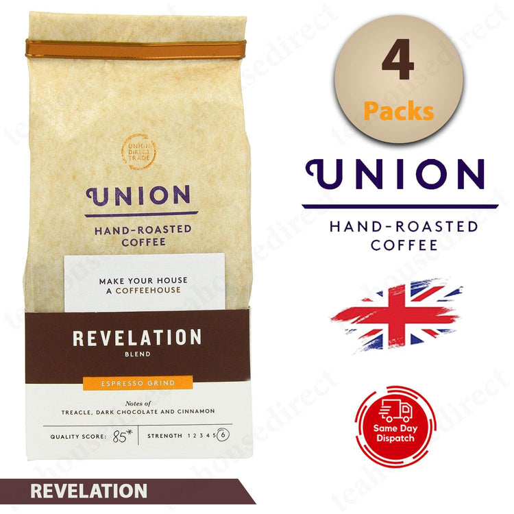 Union Hand Roasted Coffee Revelation Blend Ground Coffee 200g (Pack of 4)