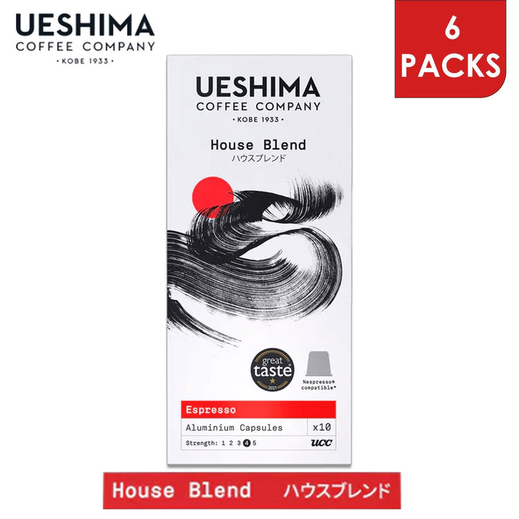 Ueshima House Blend Our Signature Blend Espresso Coffee Capsules Pack of 6