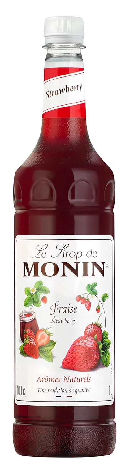 MONIN Premium Strawberry Syrup 1L for Cocktails and Mocktails 5 Packs Colourings