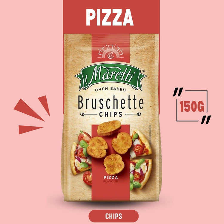 Maretti Bruschette Chips Pizaa Oven Baked with Delicious Taste & Cruchy 150g X 5