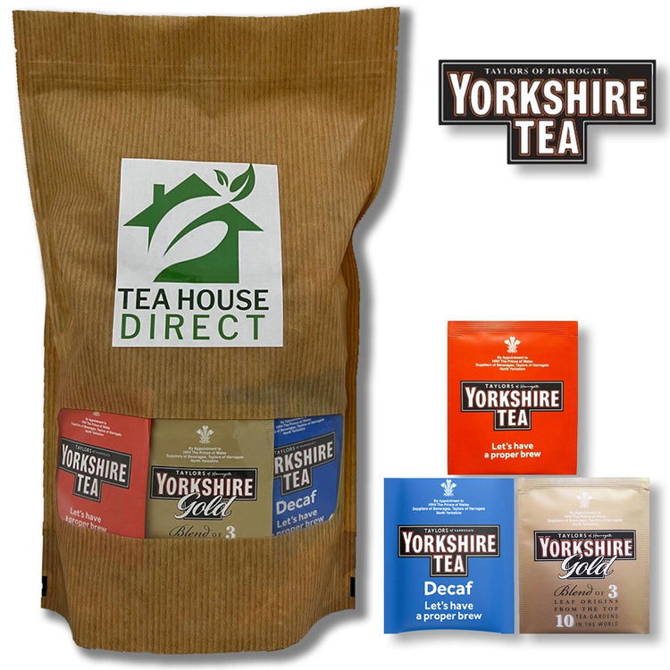 Yorkshire Tea, Gold Blend & Decaf Full Bodied Flavour Mix Tea 90 to 450 Sachets