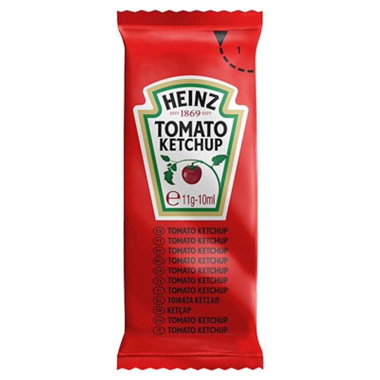 12 x Heinz Tomato Ketchup & 12 x HP Brown Sauce Sachets Portions (24 in total)