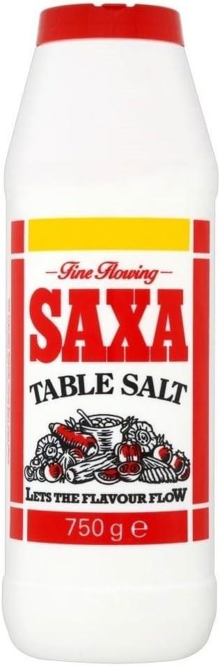SAXA Table Salt (750g) - Finest Quality for Flavor Perfection - Packs of 5