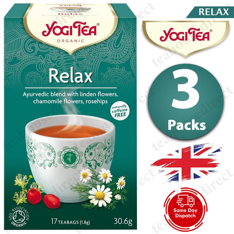 3X Yogi Ayurvedic Herbal Organic Teas Tea Sachets - Relax