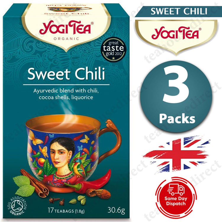 3X Yogi Ayurvedic Herbal Organic Teas Tea Sachets - Sweet Chili