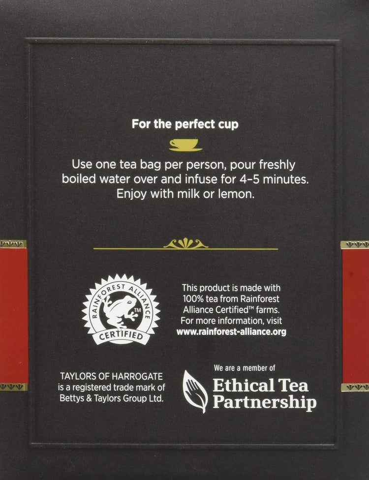 Taylors of Harrogate English Breakfast Tea Rich and Robust Flavor Bold and Full-Bodied Taste Premium Quality - 250 Sachets