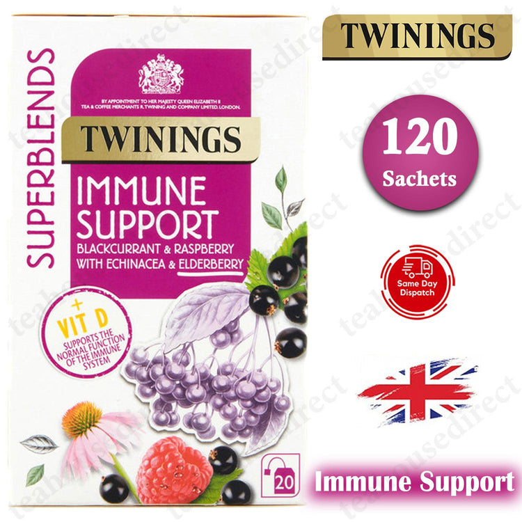 Twinings Superblends Teas Tea 120 Sachets Envelopes - Immune Support Flavour