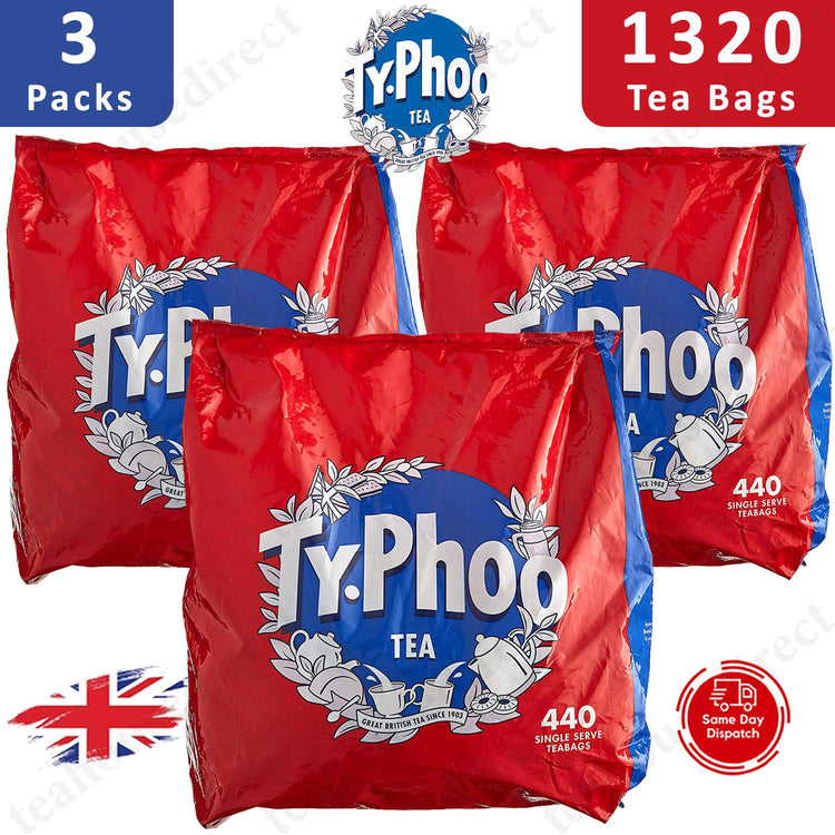 Typhoo One Cup Tea Bag Coffee 440 Count Packs of 3