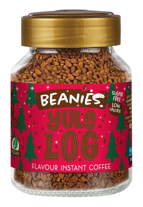 Beanies Yule Log Latte Flavour Instant Coffee 50g Low Calorie and Sugar Free