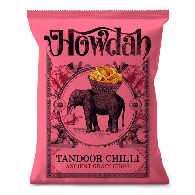 Howdah Tandoor Chilli Chips 130g Smoky, Savory and Spicy Red Chili Powder Snacks