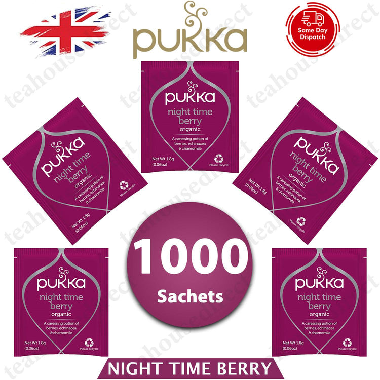 Pukka Herbal Organic Teas Tea Sachets - Night Time Berry (1000 Sachets)