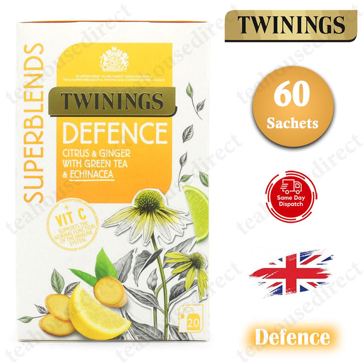 Twinings Superblends Teas Tea 60 Sachets Envelopes - Defence Flavour