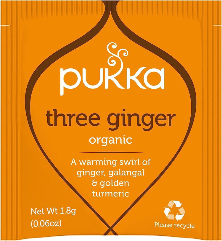Pukka Herbal Organic Teas Tea Sachets Caffeine Free - Three Ginger (300 Sachets)