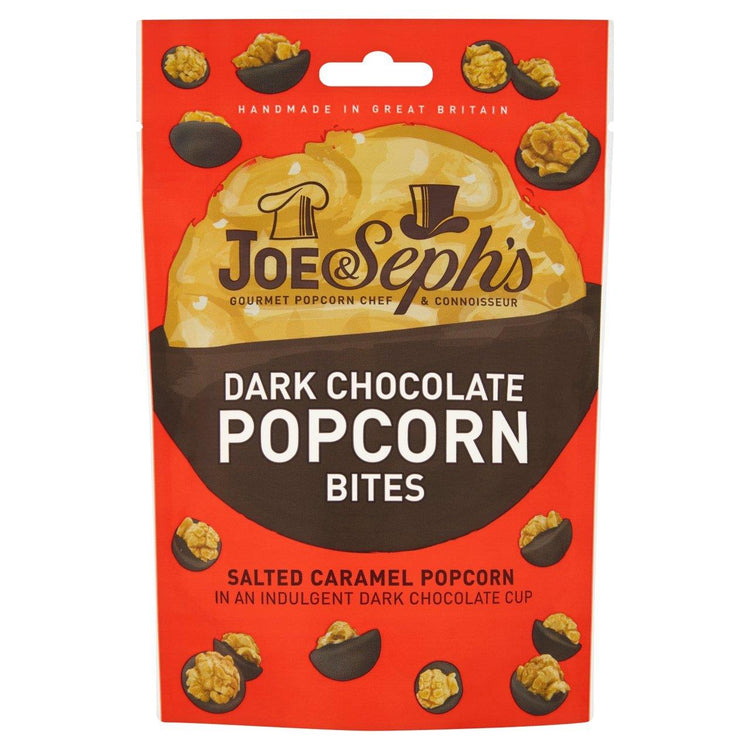 Joe & Seph's Dark Chocolate Popcorn Bites 3 Pack - Salted Caramel Popcorn 63g