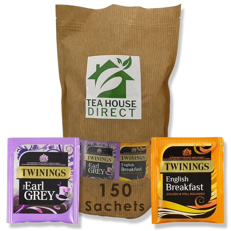 Twinings Earl Grey & English Breakfast Perfect Blend Biodegradable Fragrant Fresh Vegan Free 100% Black Tea for Every Occassion - 150 Sachets
