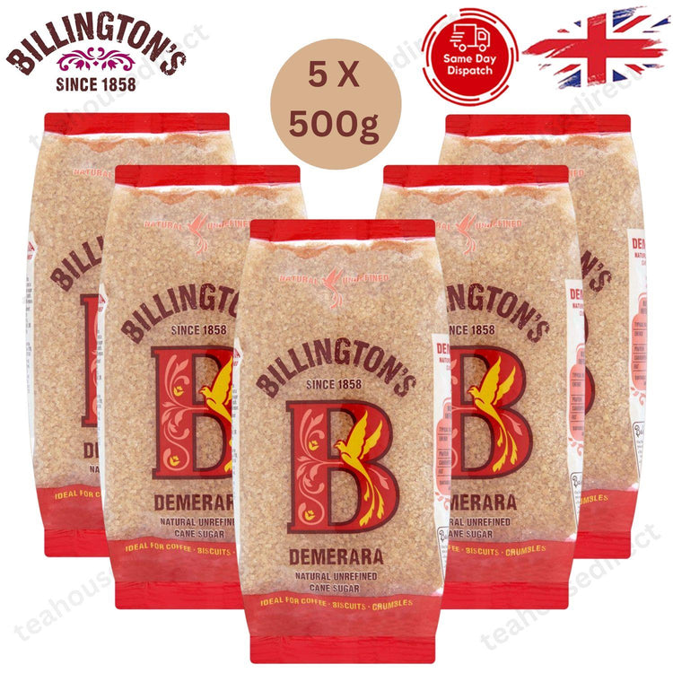 Billingtons Demerara Sugar 500 g (Packs of 5)