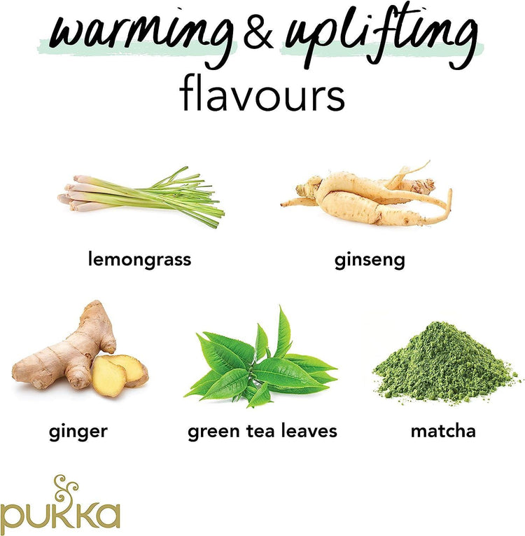Pukka Herbal Organic Teas Tea Sachets - Ginseng Matcha Green (900 Sachets)