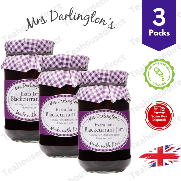 Darlington's Blackcurrant Jam 340g, A Jar of Intense Flavor - 3 Packs
