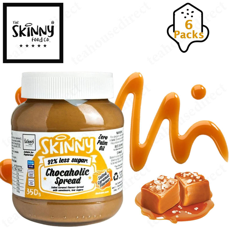 Skinny Spread Chocolate Salted Caramel Chocaholic 350g Low Sugar Jam 6 Packs