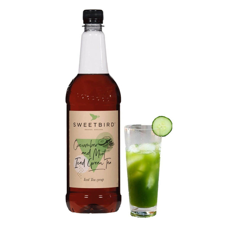 Sweetbird Cucumber & Mint Iced Green Tea Syrup 1 Lte Refreshment Syrup Pack of 2