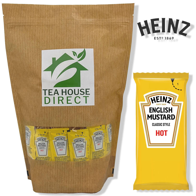 Heinz English Mustard Classic Style Hot Sauce - Infuse Your Dishes with Authentic English Flavor - Convenient Single-Serve Packet for On-the-Go Deliciousness - 50 Sachets