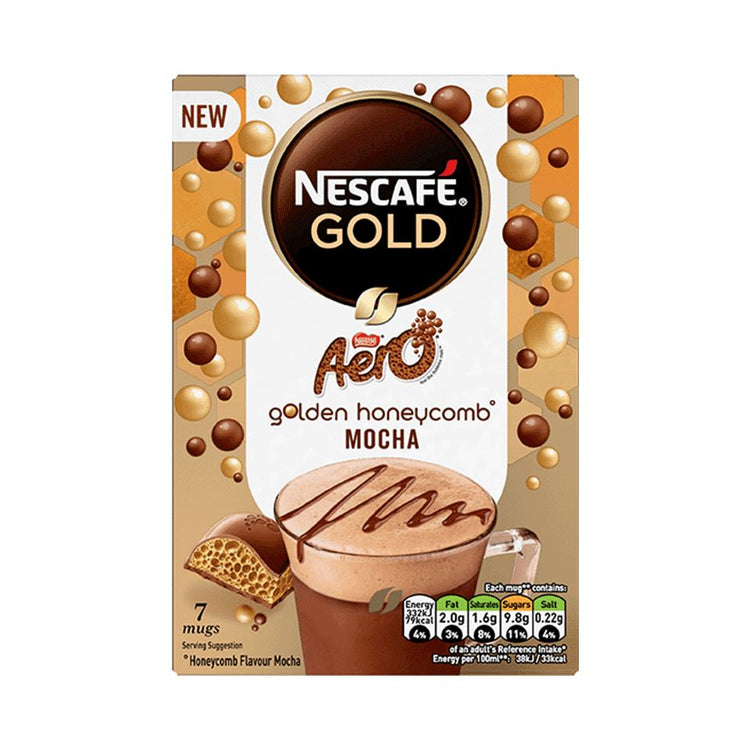 Nescafe Gold AERO Golden Honeycomb Mocha Coffee 7 Sachets Bubbly Aero Pack of 6