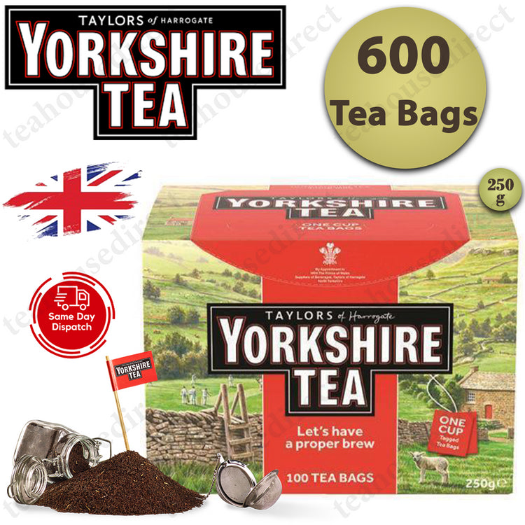 Taylors Yorkshire Tea One Cup String and Tag Tea Bags - Pack of 6 Box