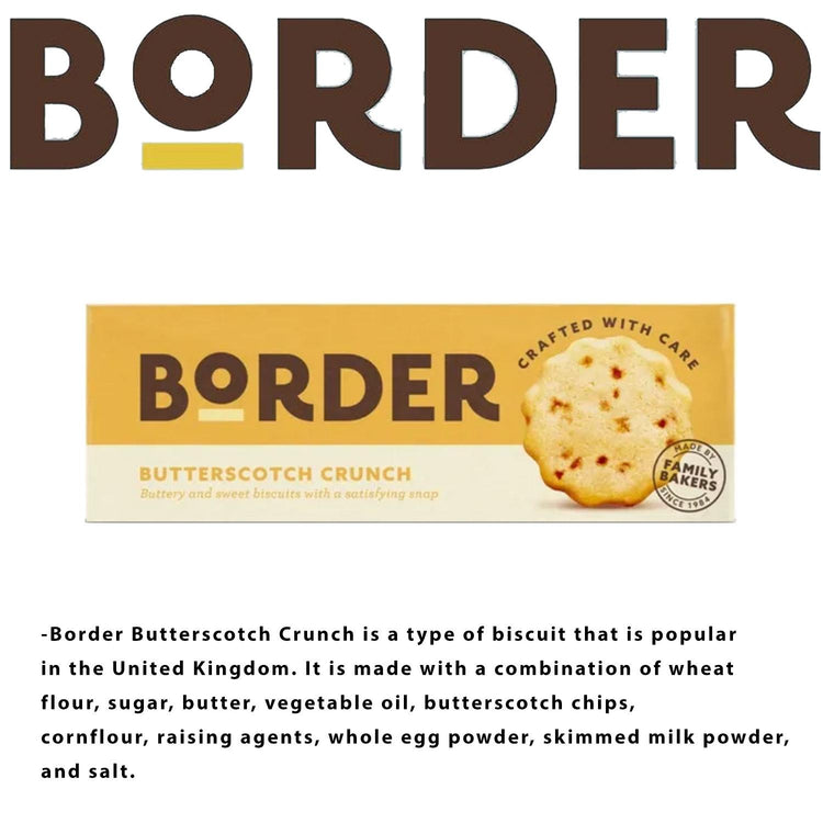 Border Biscuits Different Flavours - Golden Oat, Butterscotch Crunch, Ginger, Sultana Melt | Walkers Shortbread Rounds x10 | Paterson's Fruit, Oat & Triple Chocolate Cookies x2- Gift Set Hamper